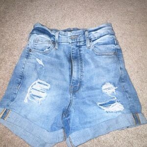 Aeropostale Light Blue Distressed Jean Shorts